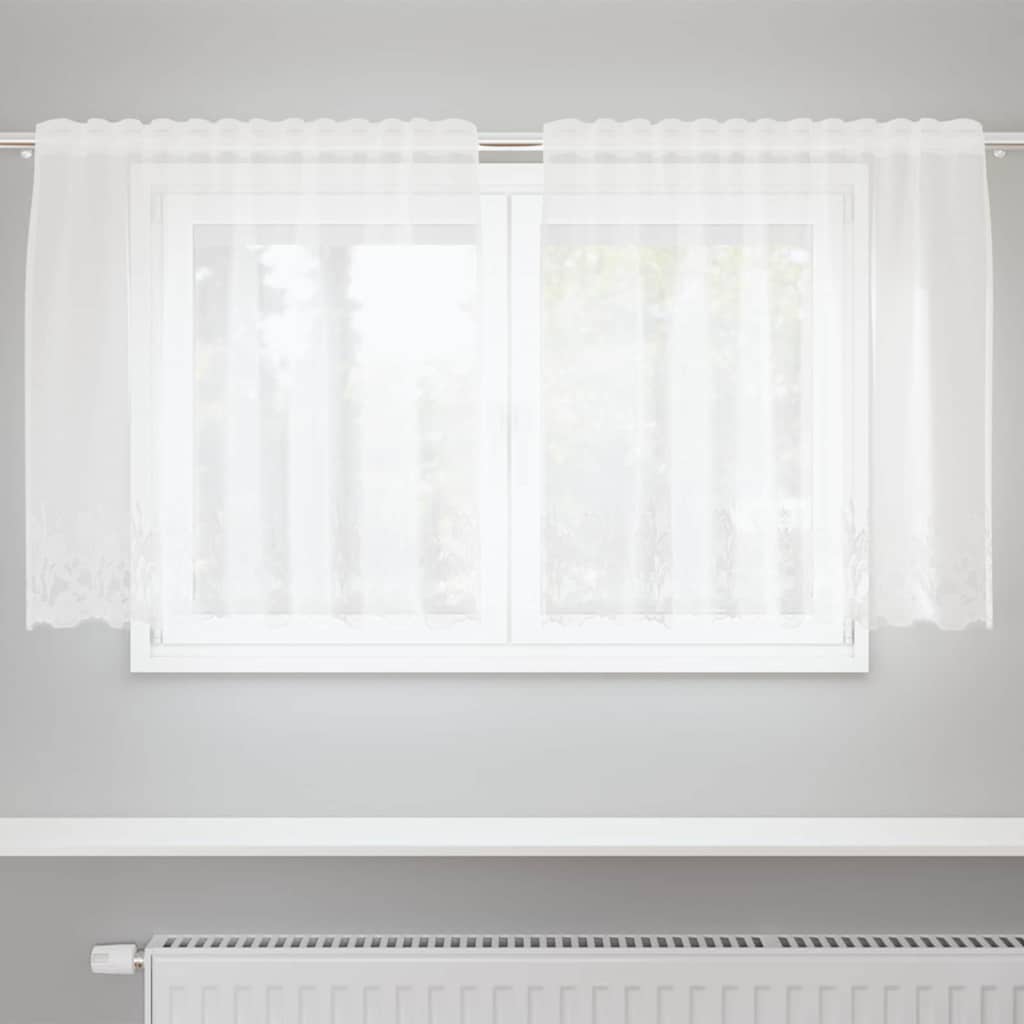 Lina Kardin kardinatega Lilled Valge 150 x 120 cm Polüester