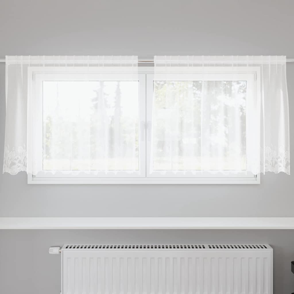 Lina Kardin kardinatega Lilled Valge 200 x 80 cm Polüester