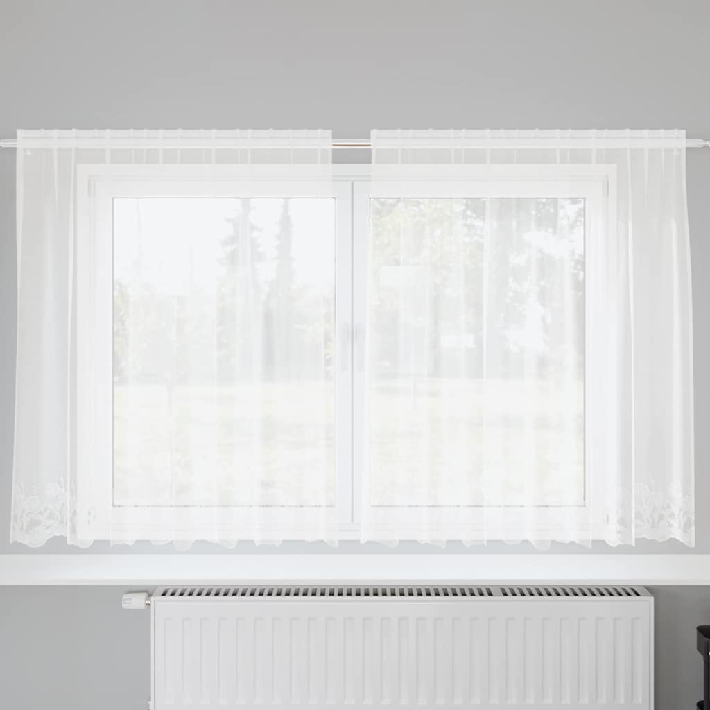Lina Kardin kardinatega Lilled Valge 200 x 160 cm Polüester