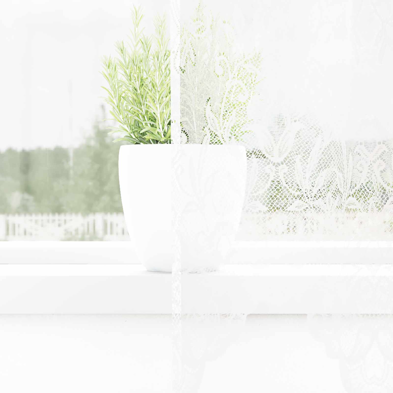 Kantgordijn met gordijnen Bloemen Wit 220 x 300 cm Polyester image 3