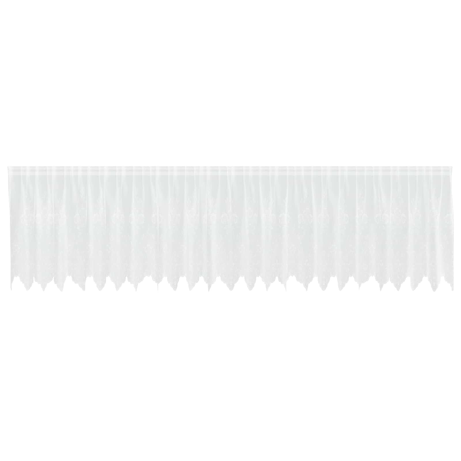 vidaXL Čipková záclona Biela 120 x 600 cm Polyester