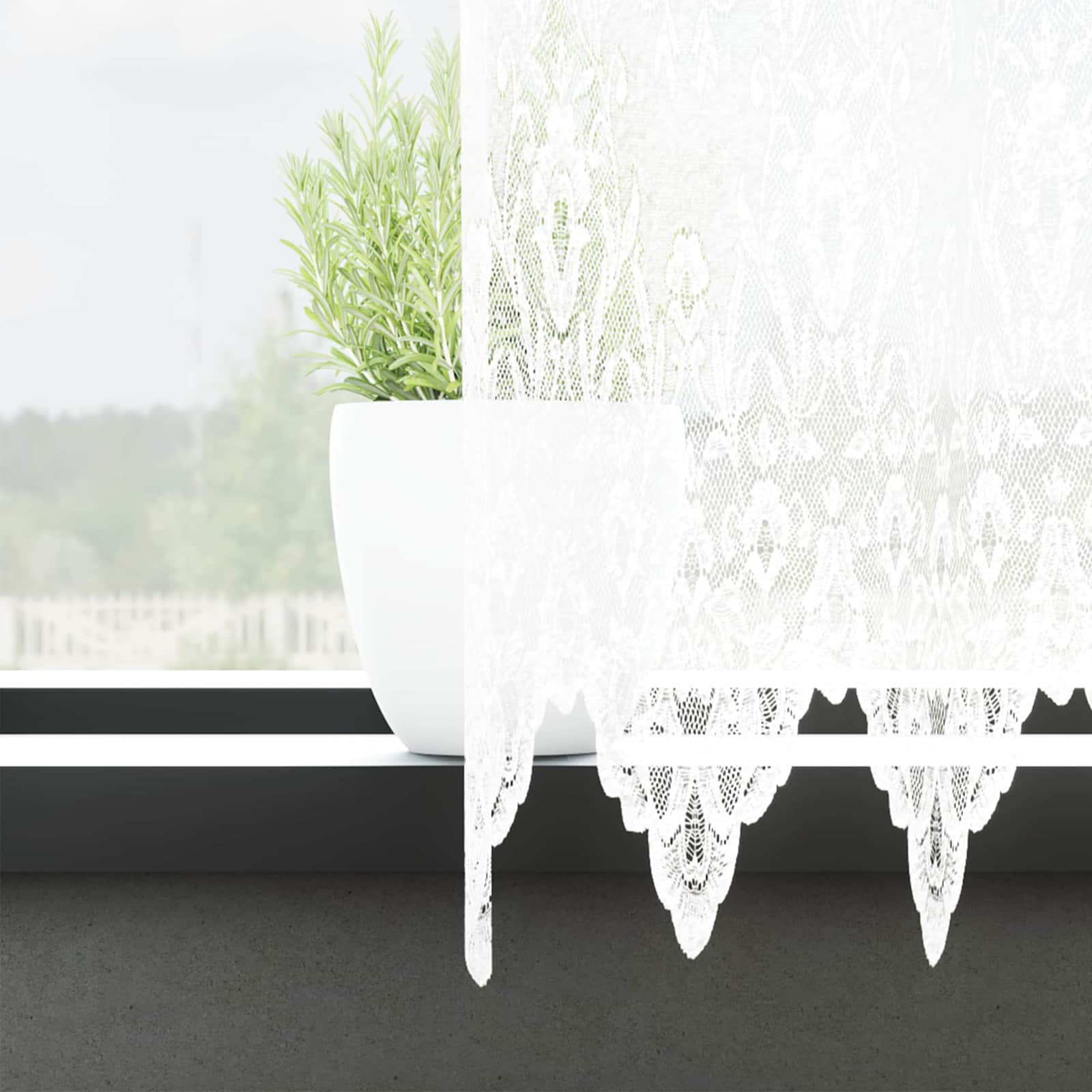vidaXL - Lacegordijn - Wit - 245 - x - 600 - cm - Polyester