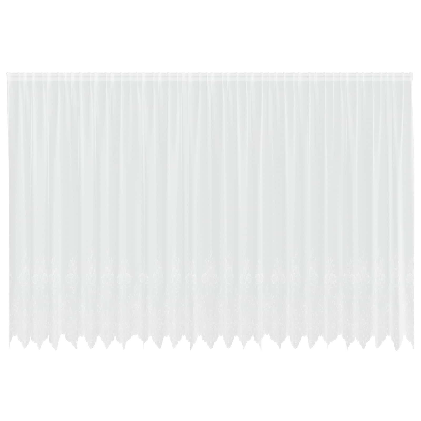 vidaXL Čipková záclona Biela 245 x 600 cm Polyester
