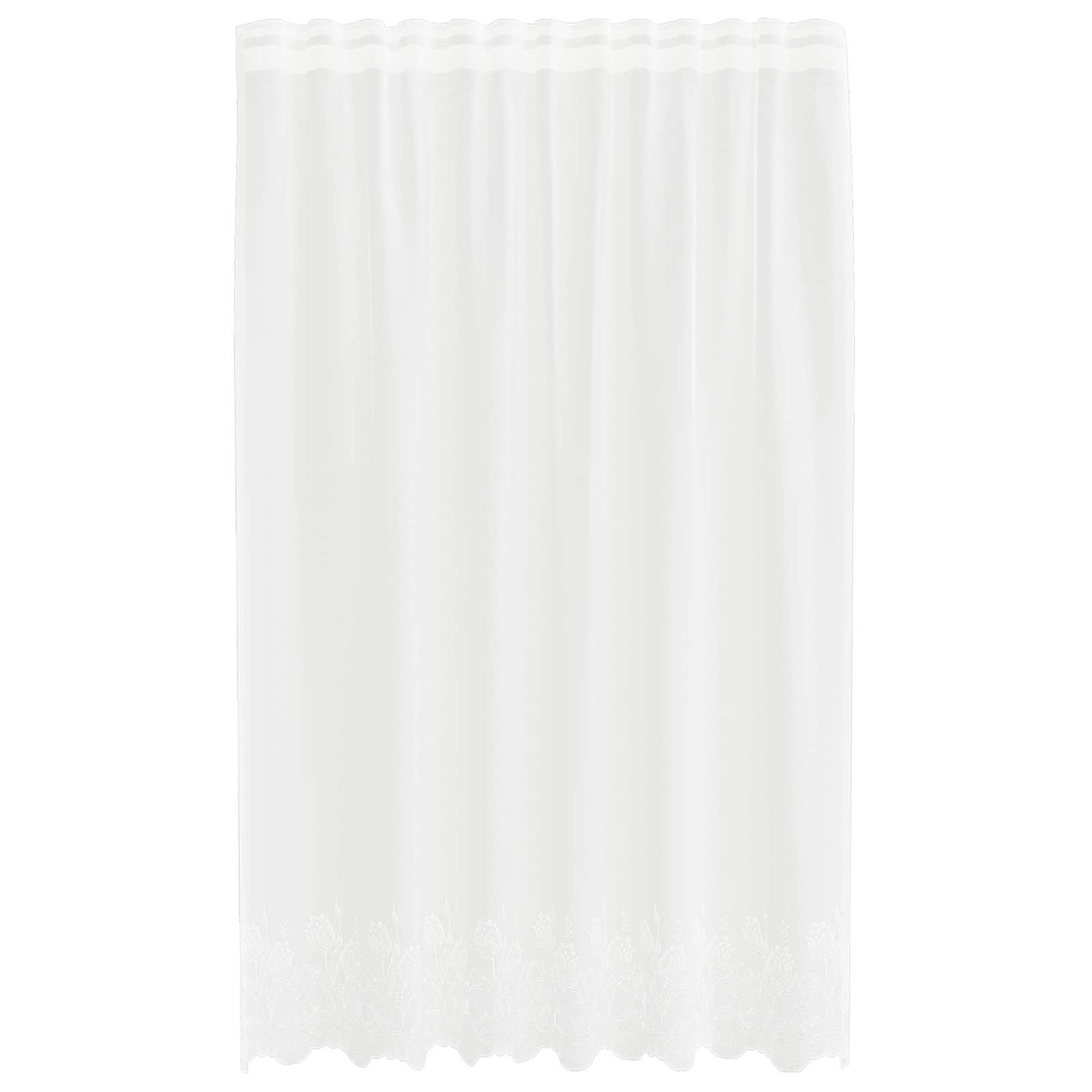 Kantgordijn met gordijnen Bloemen Wit 180 x 150 cm Polyester image 2