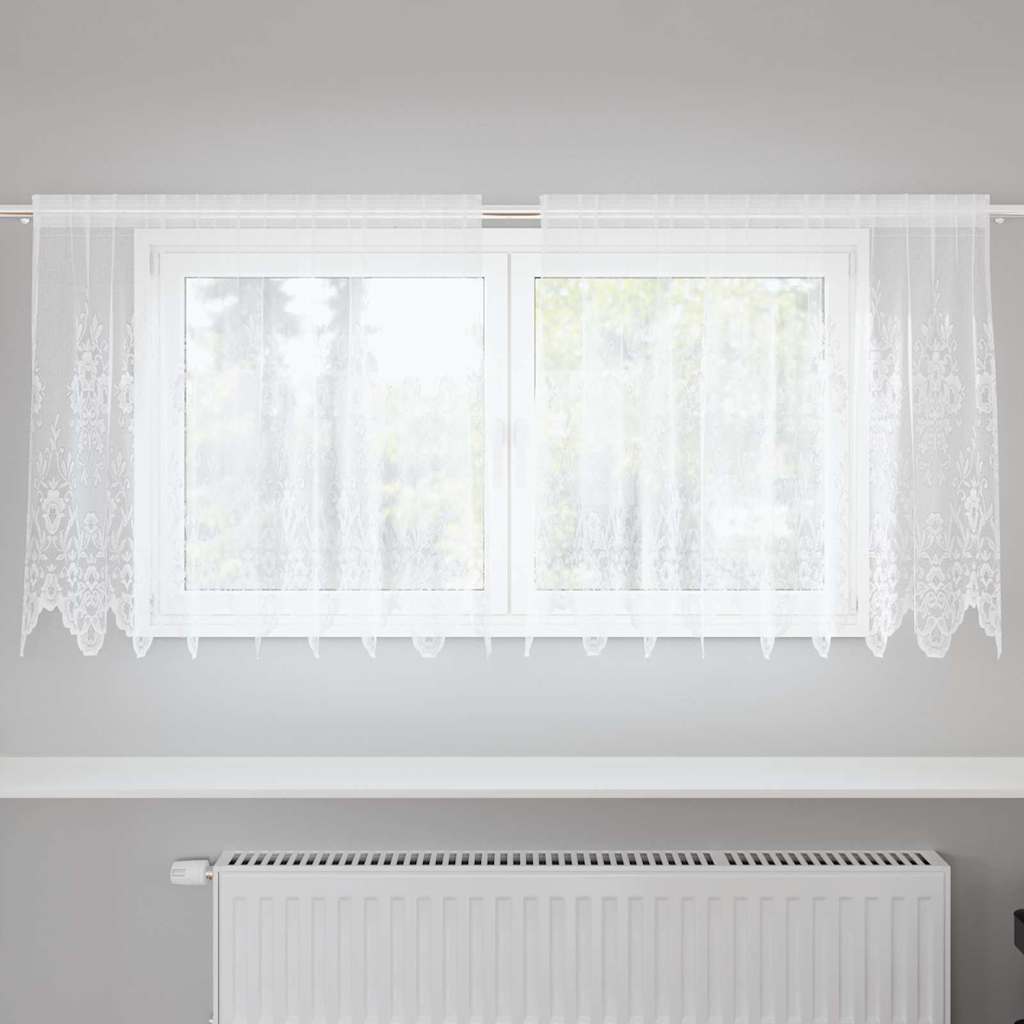 vidaXL Perdele cu perdele Alb 200 x 100 cm Poliester