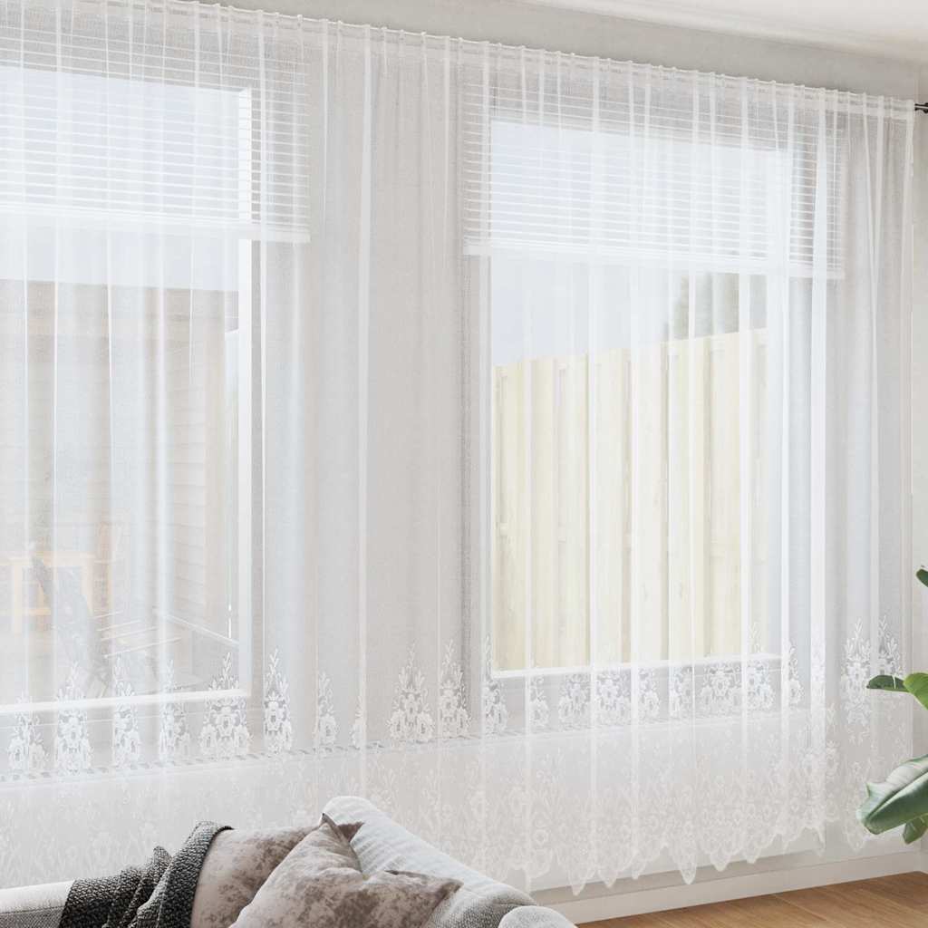 Gordijnen met gordijnen Wit 750 x 300 cm Polyester