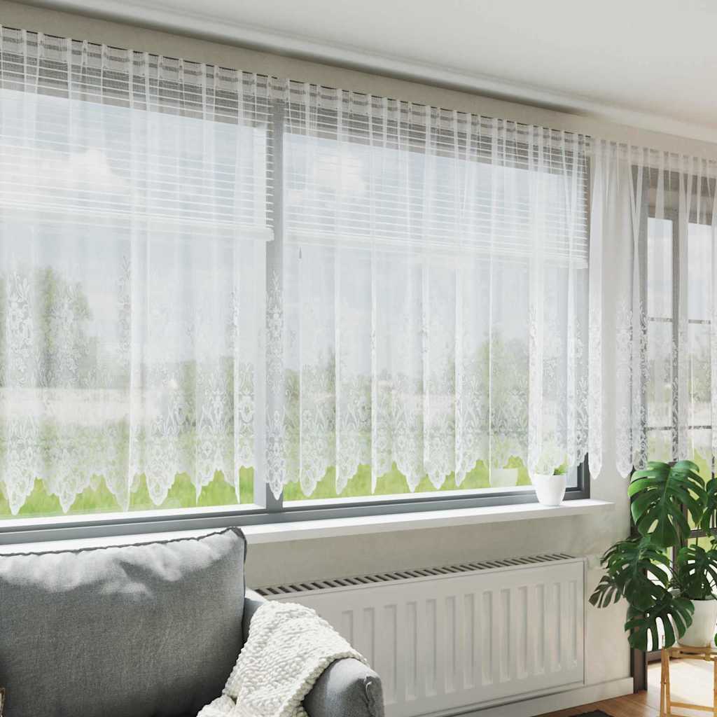 Gordijnen met gordijnen Bloemen Wit 1200 x 180 cm Polyester