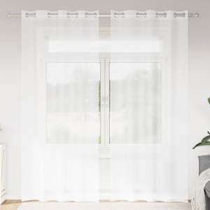 Voile Záclona se záclonami 2 pcs Bílá 260 x 140 cm Polyester - obrázek 1