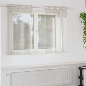 Voile zavesa z zavesami 2 pcs krema 140 x 140 cm Poliester