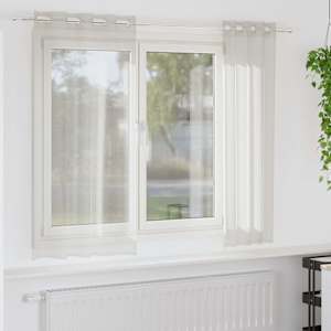 Voile zavesa z zavesami 2 pcs krema 175 x 140 cm Poliester