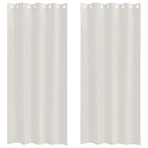 Voile Záclona se záclonami 2 pcs Krémová 245 x 140 cm Polyester - obrázek 2
