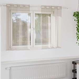 Voile zavesa z zavesami 2 pcs Peščena 140 x 140 cm Poliester