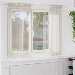 Voile zavesa z zavesami 2 pcs Peščena 175 x 140 cm Poliester