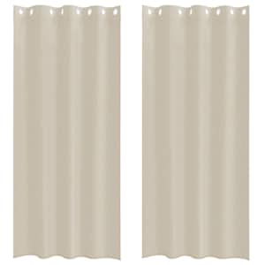 Voile Záclona se záclonami 2 pcs Písková 225 x 140 cm Polyester - obrázek 2