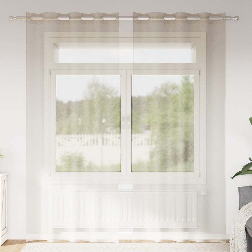 Gardiner med gardiner 2 pcs Sand 140 x 260 cm Polyester