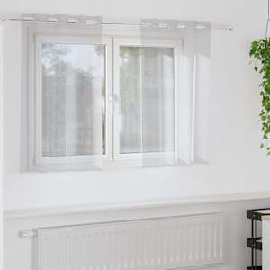 Voile zavesa 2 pcs Svetlo siva 140 x 140 cm Poliester