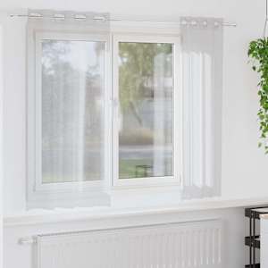 Voile zavesa 2 pcs Svetlo siva 175 x 140 cm Poliester