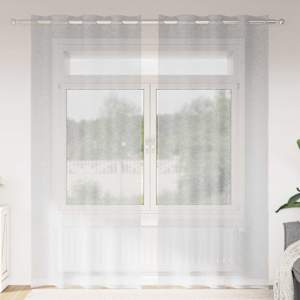 Voile Záclona 2 pcs Světle šedá 225 x 140 cm Polyester - obrázek 1
