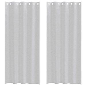 Voile Záclona 2 pcs Světle šedá 225 x 140 cm Polyester - obrázek 2