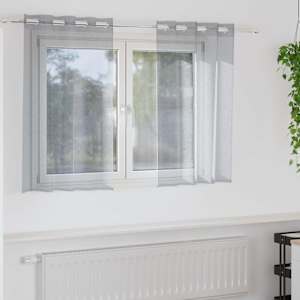 Voile zavesa z zavesami 2 pcs Temno siva 140 x 140 cm Poliester