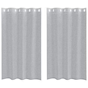 Voile Záclona 2 pcs Tmavě šedá 175 x 140 cm Polyester - obrázek 2