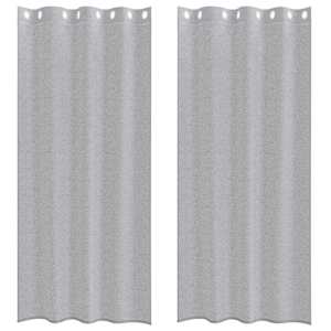 Voile Záclona 2 pcs Tmavě šedá 225 x 140 cm Polyester - obrázek 2