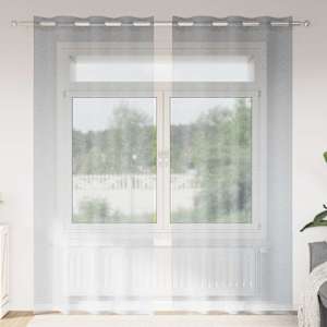 Voile Záclona 2 pcs Tmavě šedá 260 x 140 cm Polyester - obrázek 1