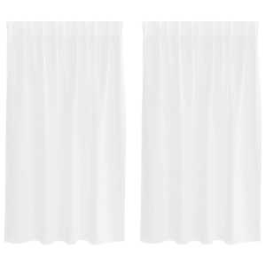 Voile Záclona se záclonami 2 pcs Bílá 140 x 140 cm Polyester - obrázek 2