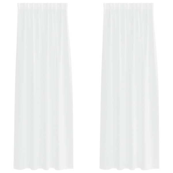 vidaXL Voile Kardin 2 tk Valge 260 x 140 cm Pol&uuml;ester