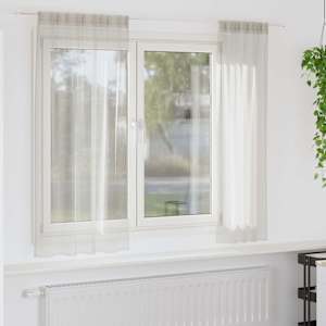 Voile zavesa z zavesami 2 pcs krema 175 x 140 cm Poliester