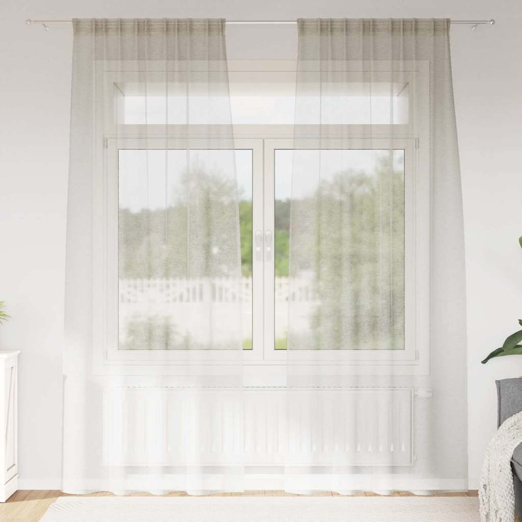 Okenice so záclonami 2 pcs Krémová 140 x 225 cm Polyester 4108014