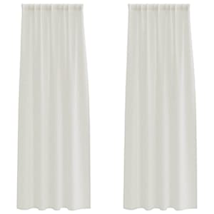 Voile Záclona se záclonami 2 pcs Krémová 260 x 140 cm Polyester - obrázek 2