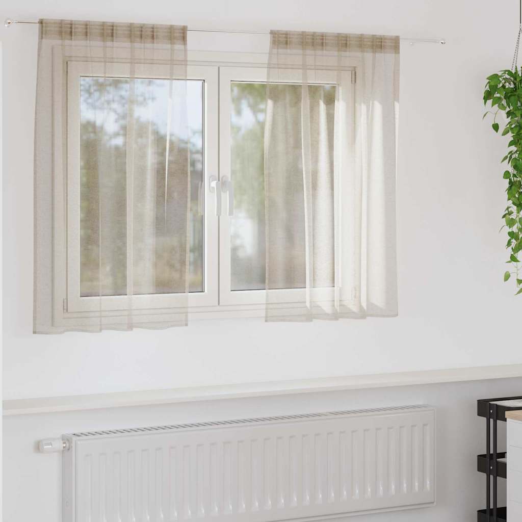 Gardiner med gardiner 2 pcs Sand 140 x 140 cm Polyester