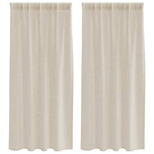vidaXL Voile Kardin 2 tk Liivakarva 175 x 140 cm Pol&uuml;ester