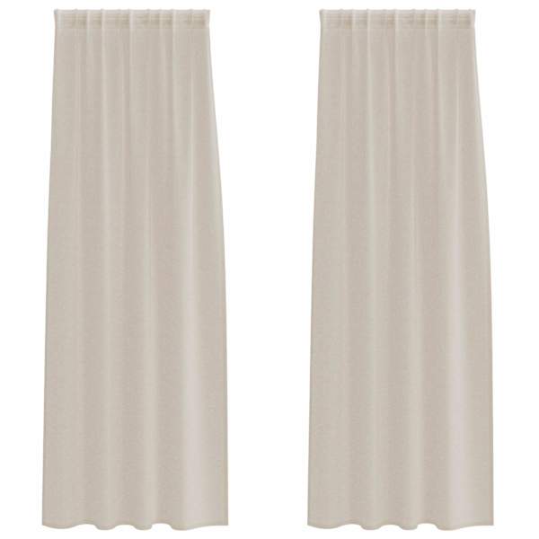 vidaXL Voile Kardin 2 tk Liivakarva 225 x 140 cm Pol&uuml;ester