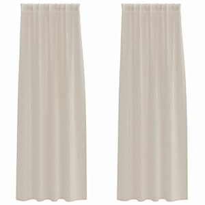 Voile Záclona se záclonami 2 pcs Písková 260 x 140 cm Polyester - obrázek 2