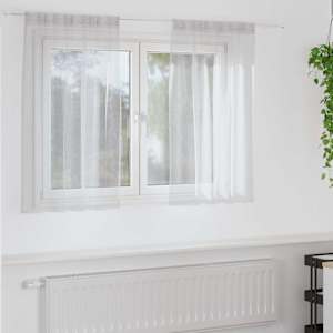 Voile zavesa 2 pcs Svetlo siva 140 x 140 cm Poliester