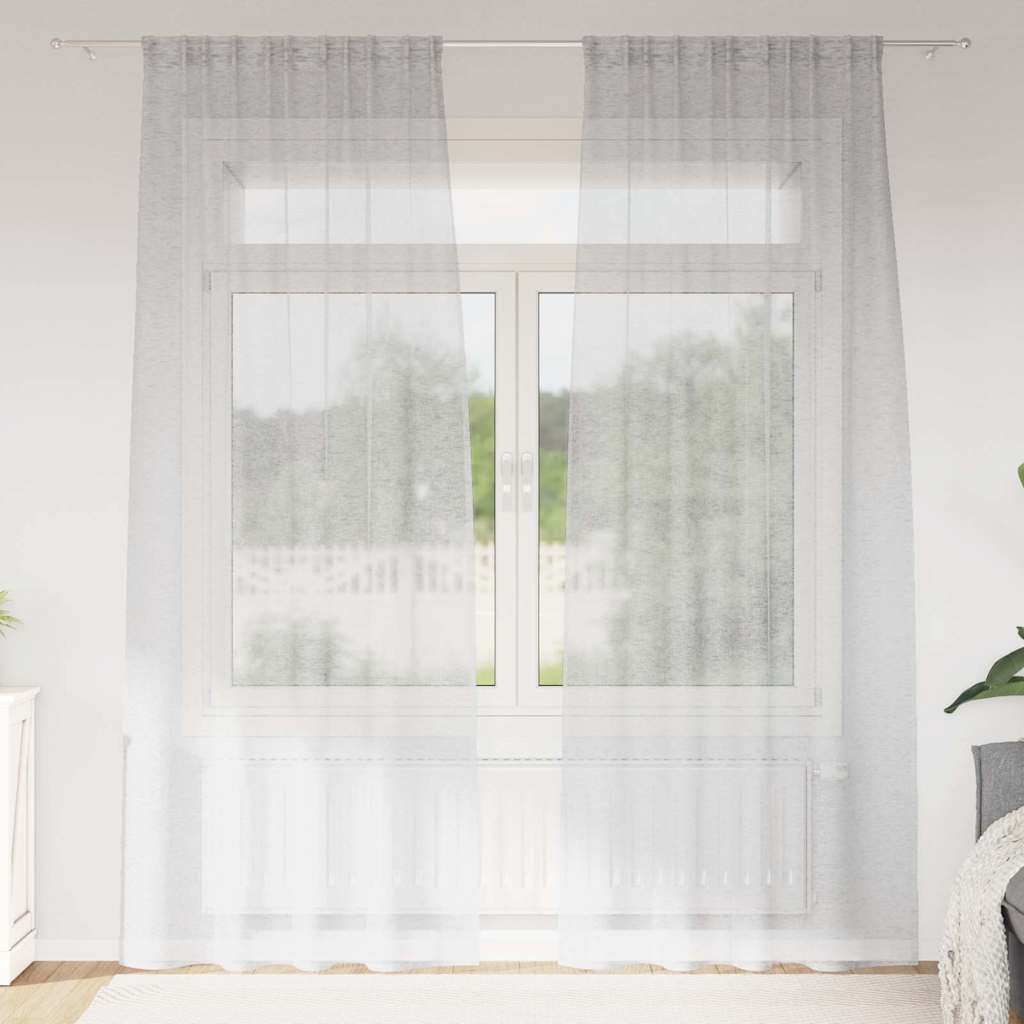 Okenice so záclonami 2 pcs Svetlosivá 140 x 245 cm Polyester 4108025