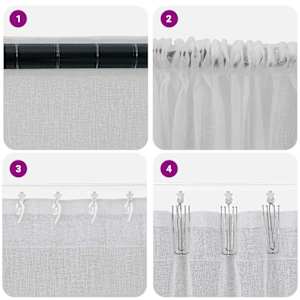 Voile Záclona 2 pcs Světle šedá 260 x 140 cm Polyester - obrázek 7