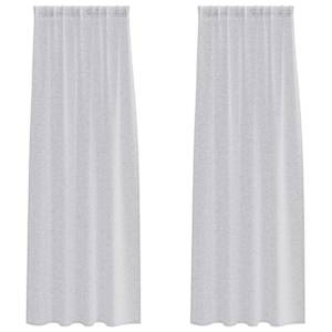Voile Záclona 2 pcs Světle šedá 260 x 140 cm Polyester - obrázek 2