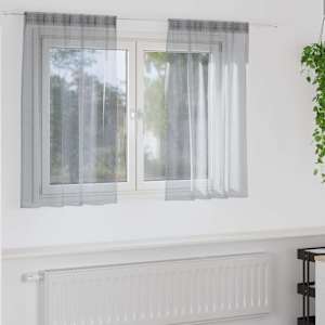 Voile zavesa z zavesami 2 pcs Temno siva 140 x 140 cm Poliester