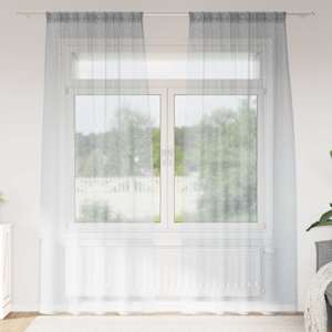 Voile Záclona 2 pcs Tmavě šedá 245 x 140 cm Polyester - obrázek 1
