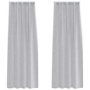 Voile Záclona 2 pcs Tmavě šedá 245 x 140 cm Polyester - obrázek 2