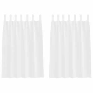 Voile Záclona se záclonami 2 pcs Bílá 140 x 140 cm Polyester - obrázek 2