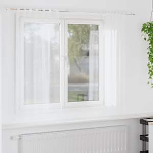 Voile zavesa z zavesami 2 pcs Bela 175 x 140 cm Poliester