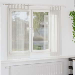 Voile zavesa z zavesami 2 pcs krema 175 x 140 cm Poliester