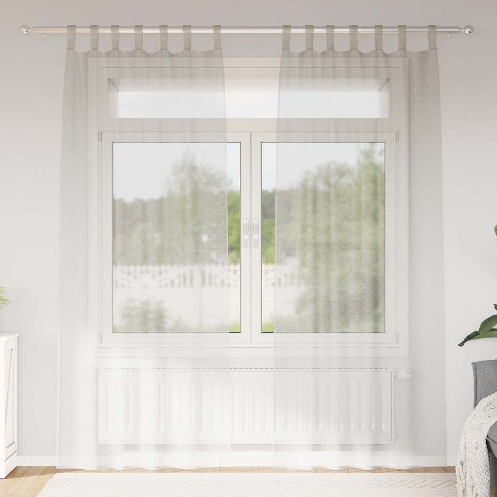 Okenice so záclonami 2 pcs Krémová 140 x 225 cm Polyester 4108039