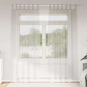 Voile Záclona se záclonami 2 pcs Krémová 260 x 140 cm Polyester - obrázek 1