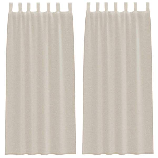vidaXL Voile Kardin 2 tk Liivakarva 260 x 140 cm Pol&uuml;ester