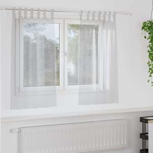 Voile zavesa 2 pcs Svetlo siva 140 x 140 cm Poliester